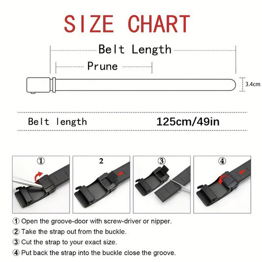 Men's Belt With Automatic Metal Buckle , Outdoor Working Tactical Belt ,Toothless Automatic Buckle For sports canvas Belts